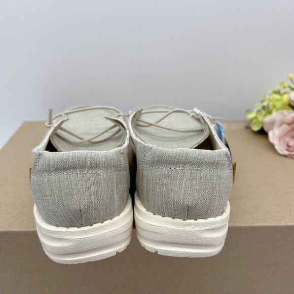 Hey Dude Wendy Linen Beige Slip On Shoe Big Kids/ Boys/ Girls Size EU 32/ US 13 - Picture 5 of 10